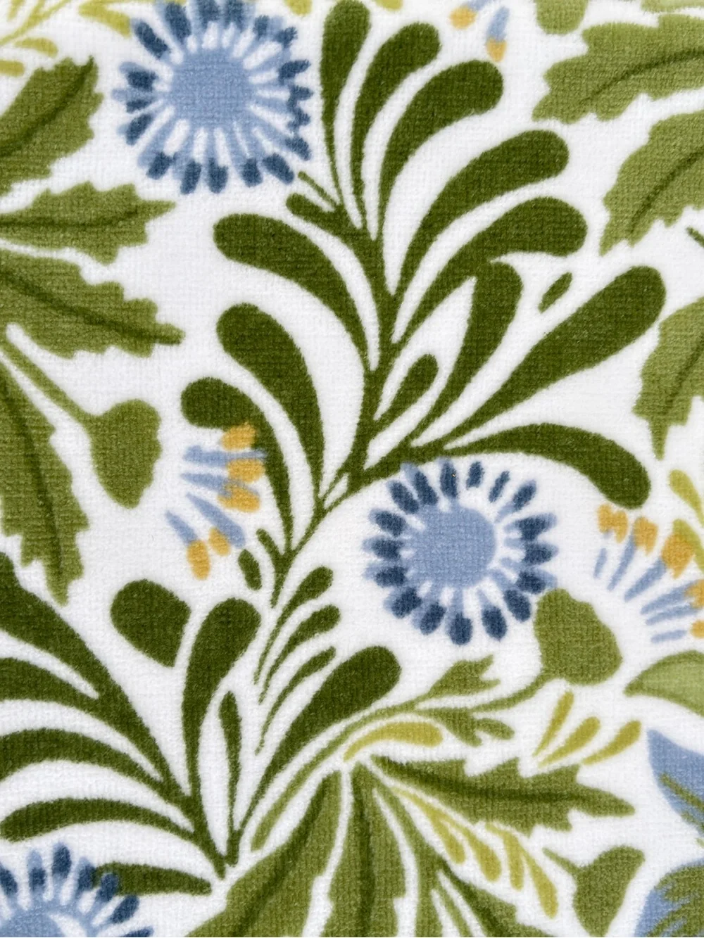 NWT Morris & Co Botanical Cotton Velour Bath Towels Set of 2 Blue Green Floral